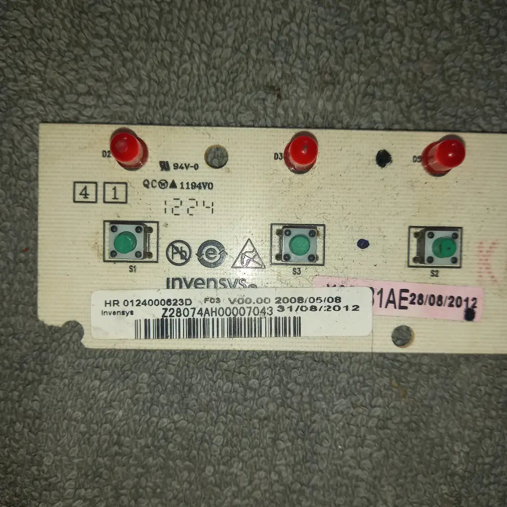0124000623D Electronic module light display button control MySimpleStore - Your One-Stop Appliance Spare Parts Solution