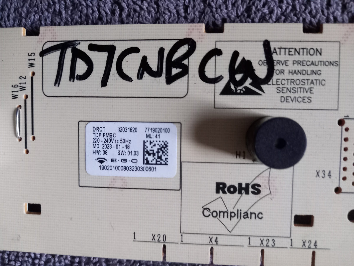 bush td7cnbcw tumble dryer front pcb board