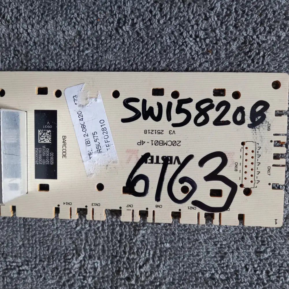 20cmb01-4p 32019082 vestel washing machine pcb,used fully tested,28404985 23066163.