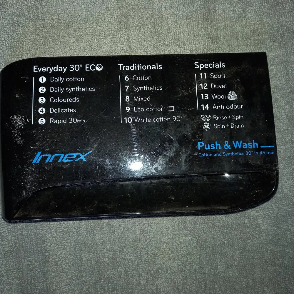 250006721-2 indesit front soap drawer handle in black,used.