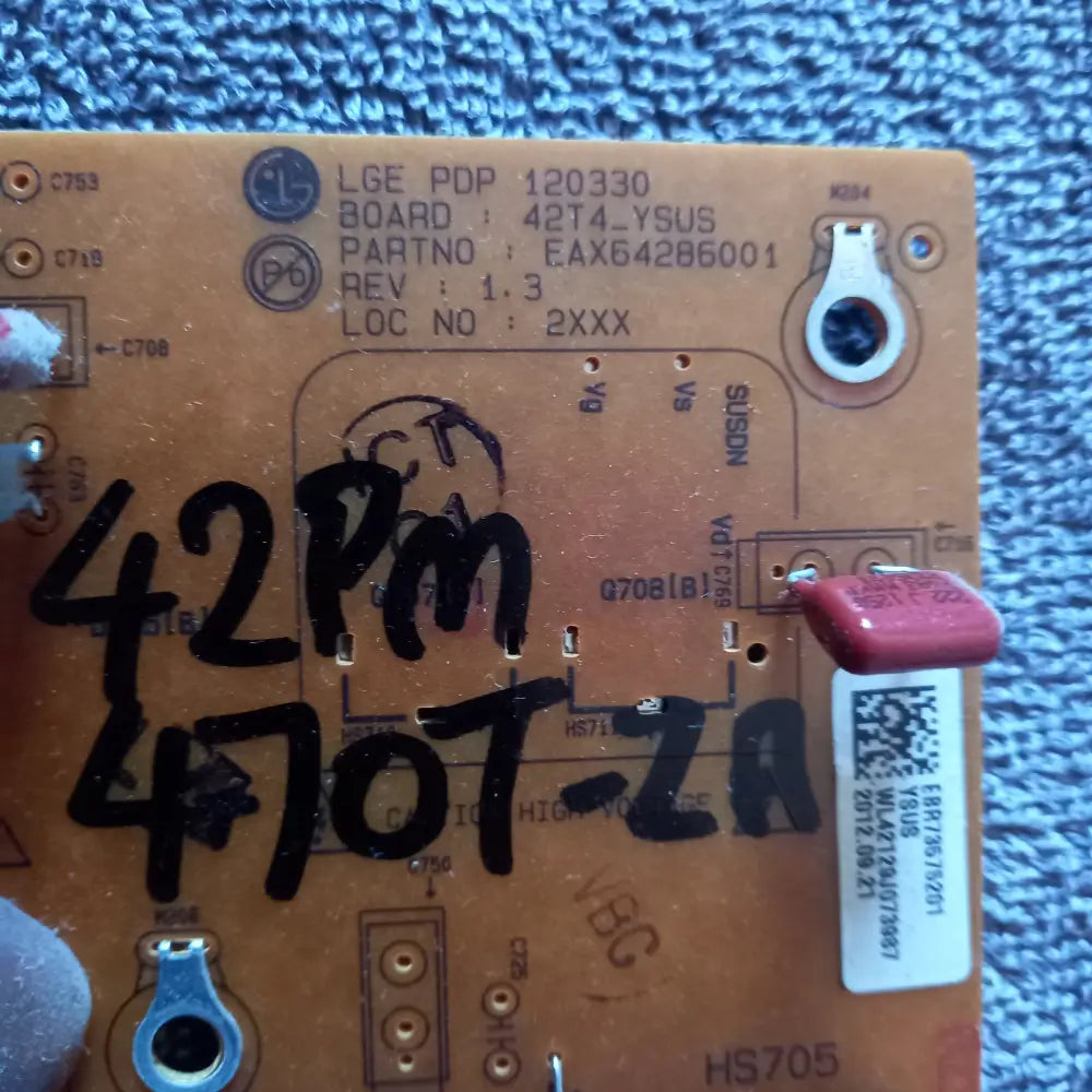 BUY GENUINE SPARE PARTS FOR EBR73575201 (EAX64286001) Y SUS FOR LG 42PM470T-ZA. Your One-Stop Appliance Spare Parts