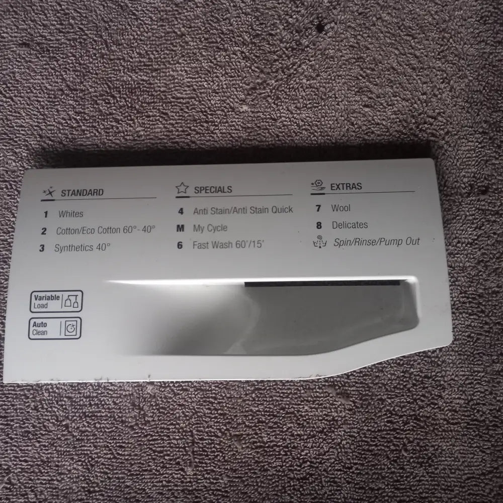 BUY GENUINE SPARE PARTS FOR HOTPOINT GENUINE SPARE PARTS WMAOD 844G UK FRONT SOAP DRAWER HANDLE IN WHITE