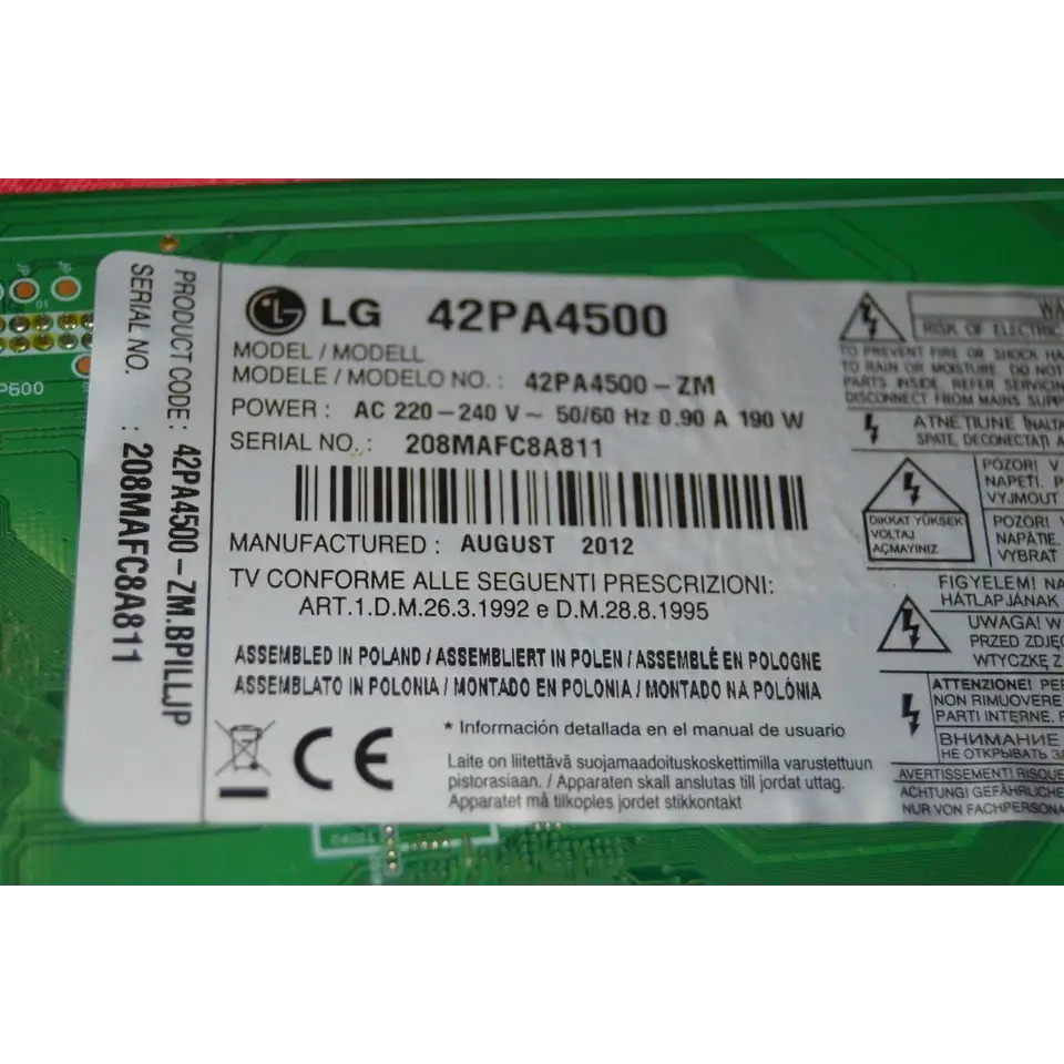 BUY GENUINE SPARE PARTS FOR LG 42PMM470T-ZA TV 42PA4500-ZM NOISE MAINS FILTER IFA-U06DEW EAM62450202