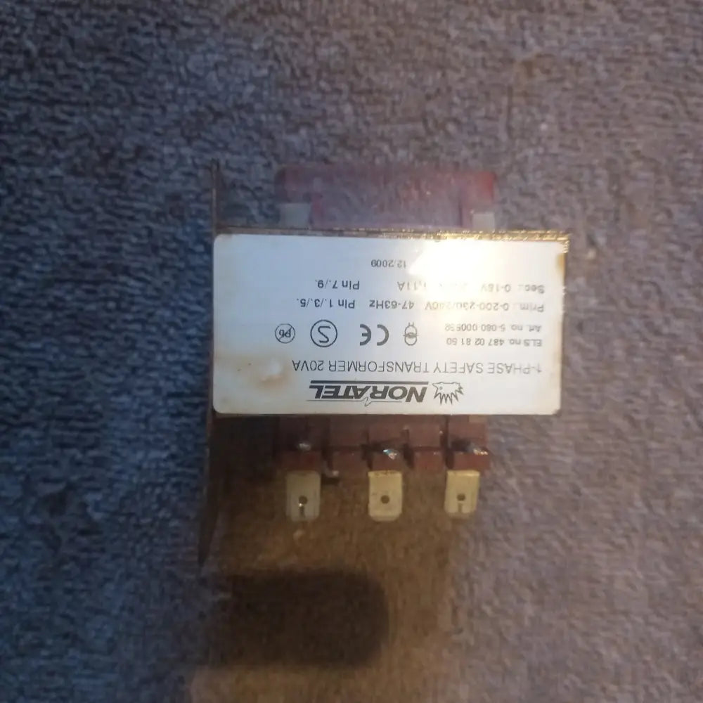 BUY GENUINE SPARE PARTS FOR NORATEL 5-080-000559 1-Phase Safety Transformer 20VA. ART.NO.5-080-000559
