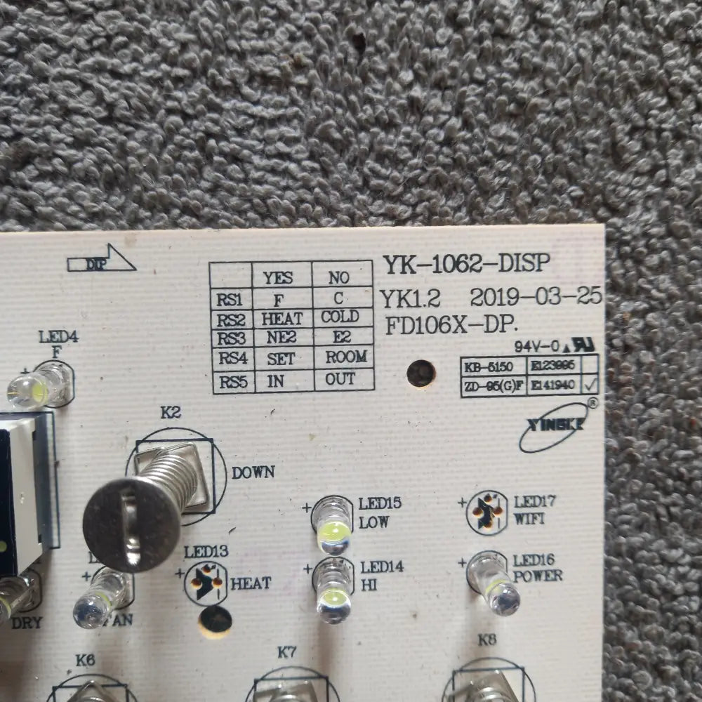 digital light control pcb fd106x-dp yk-1062-disp yk-fd1150-disp 20210102 MySimpleStore - Your One-Stop Appliance Spare