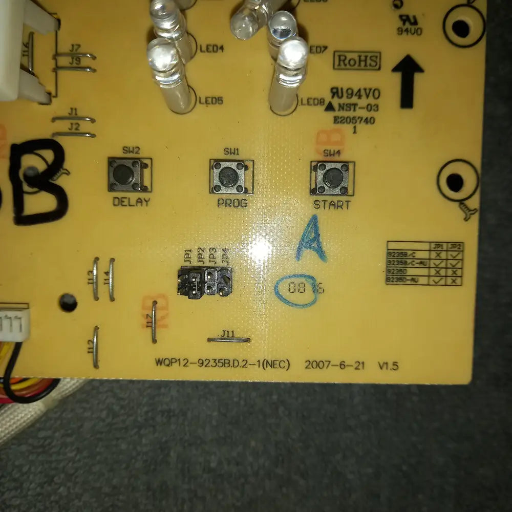 DISHWASHER ELECTRONIC DISPLAY PCB,WQP12-9235B.D.2-1 NEC V1.5