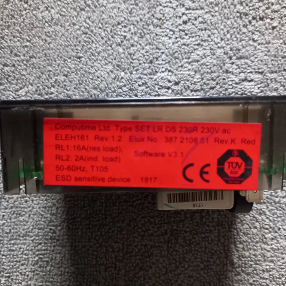 ELECTROLUX ZANUSSI OVEN DIGITAL TIMER CLOCK.ELUX NO 387 2108 61 ELEH161 REV1.2 387210861 REV K SOFTWARE V3.1,USED
