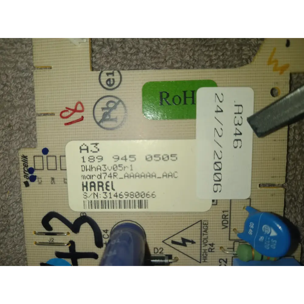 GENUINE BEKO DISHWASHER PCB CONTROL CARD 1899450505