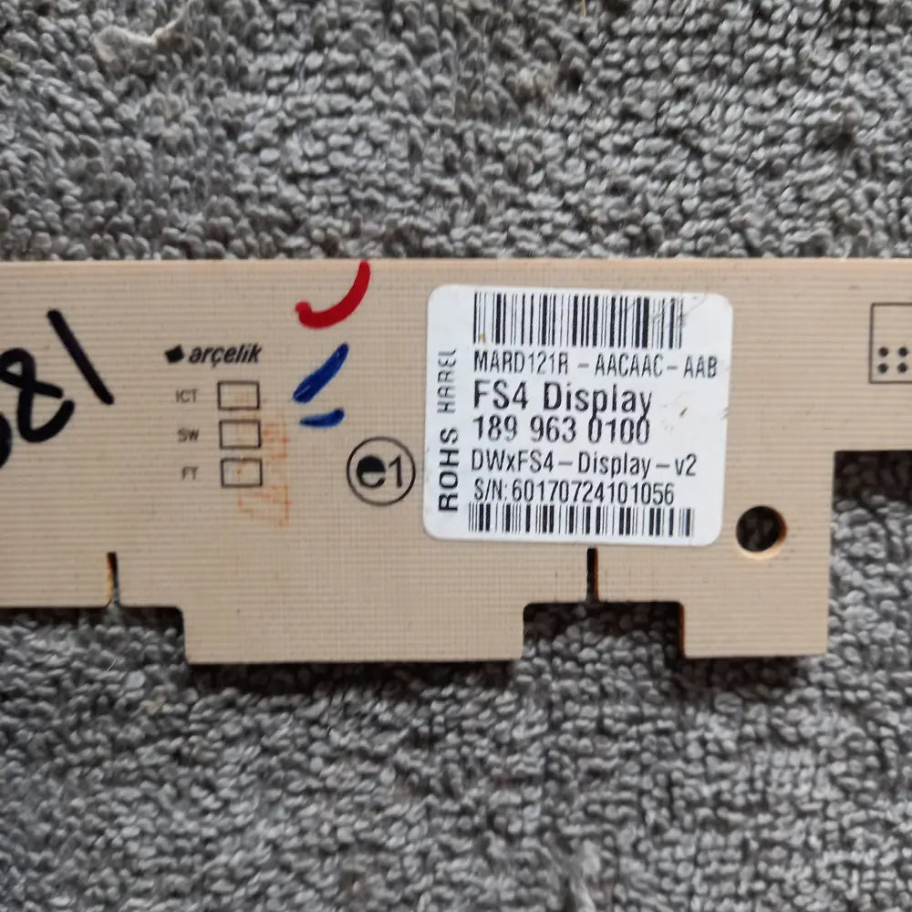 GENUINE BEKO SPARE PARTS DSFM1532W PAYTEL FISHER BLOMBERG MARD121R DISPLAY 1899630100