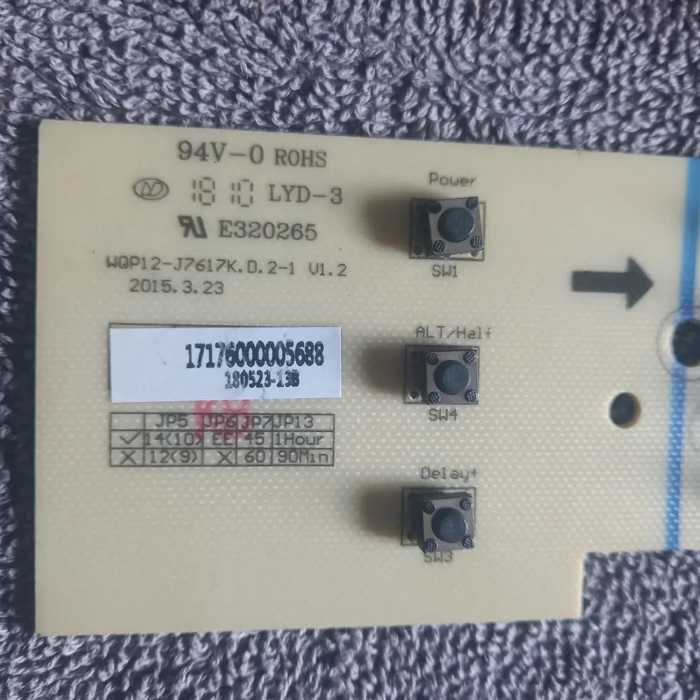 genuine spare parts for kenwood KDW60W dishwasher 1717600000688 WQP12-J7617K.D2-1 V1.2