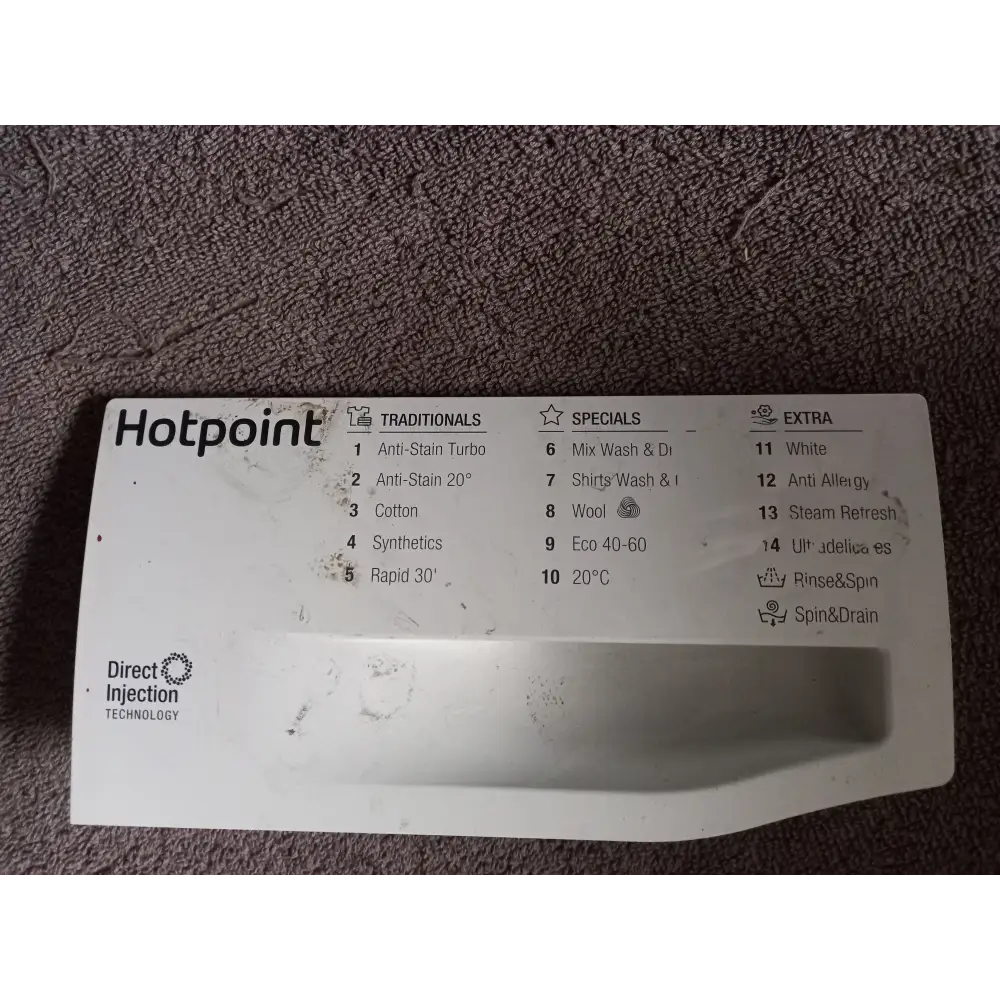 hotpoint rd966jd front soap drawer handle in white