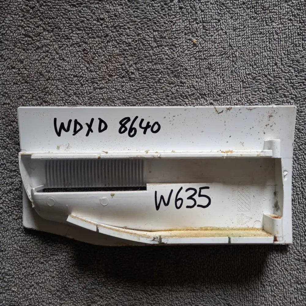 hotpoint wdxd 8640 front soap drawer handle in white,used,250006350.
