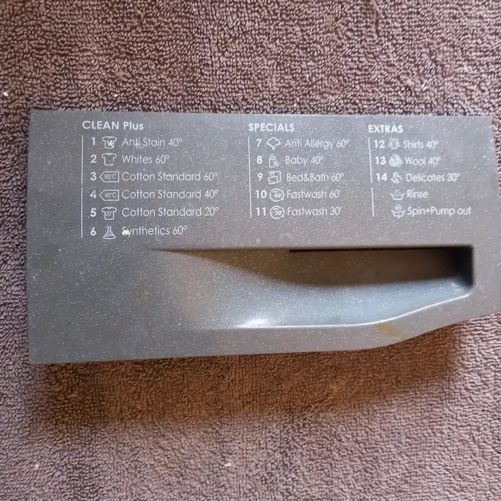 hotpoint wmfg 741 washing machine front soap drawer handle in graphite grey used 25006350 Your One-Stop Appliance Spare
