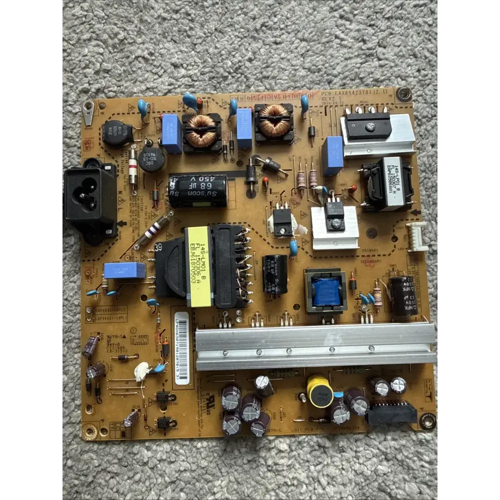 LG 42LF580V 42’’ TV POWER SUPPLY BOARD EAX65423701(2.1) used tested.
