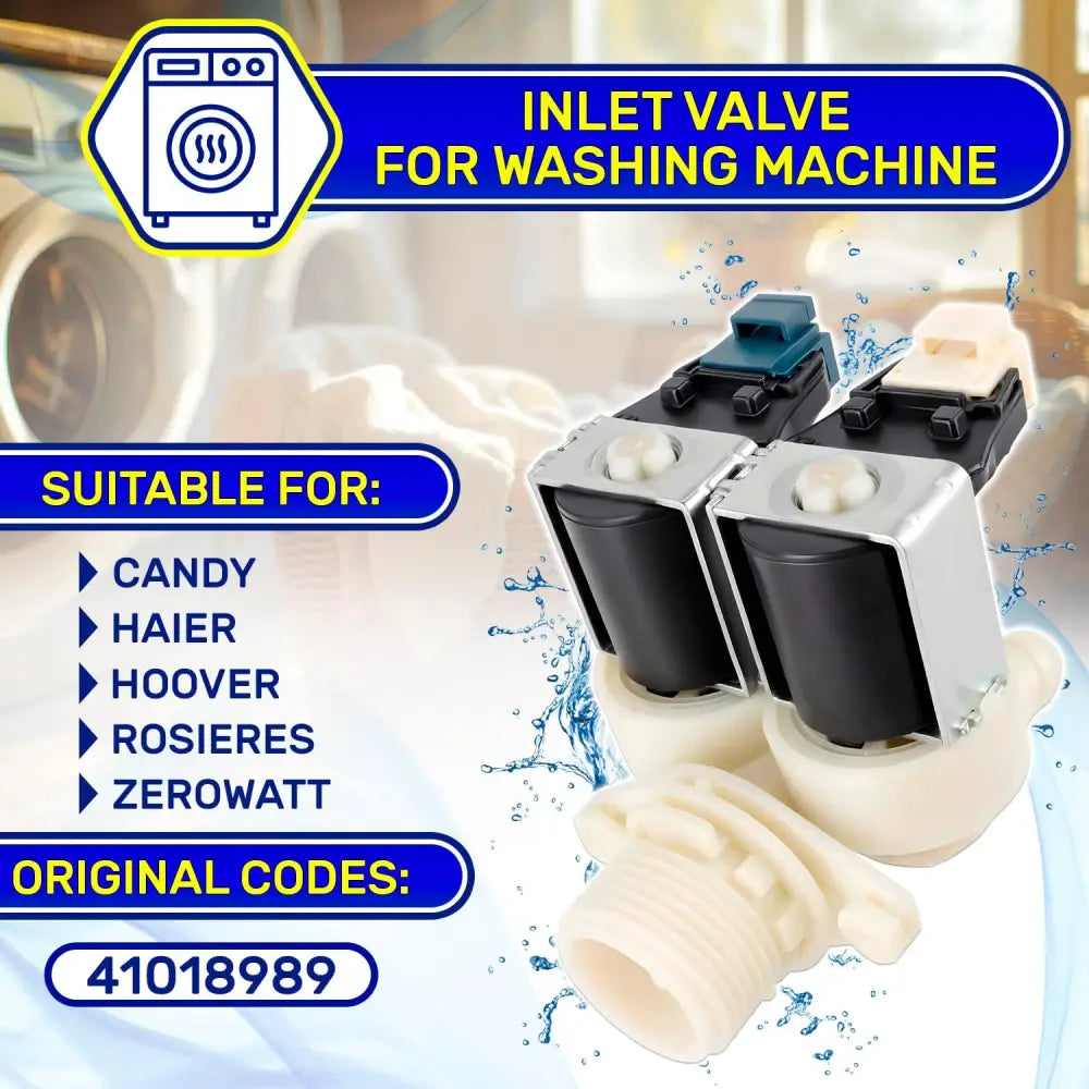 Washing Machine Inlet Valve 2 Outlets 180° 41018989 for Candy for Hoover