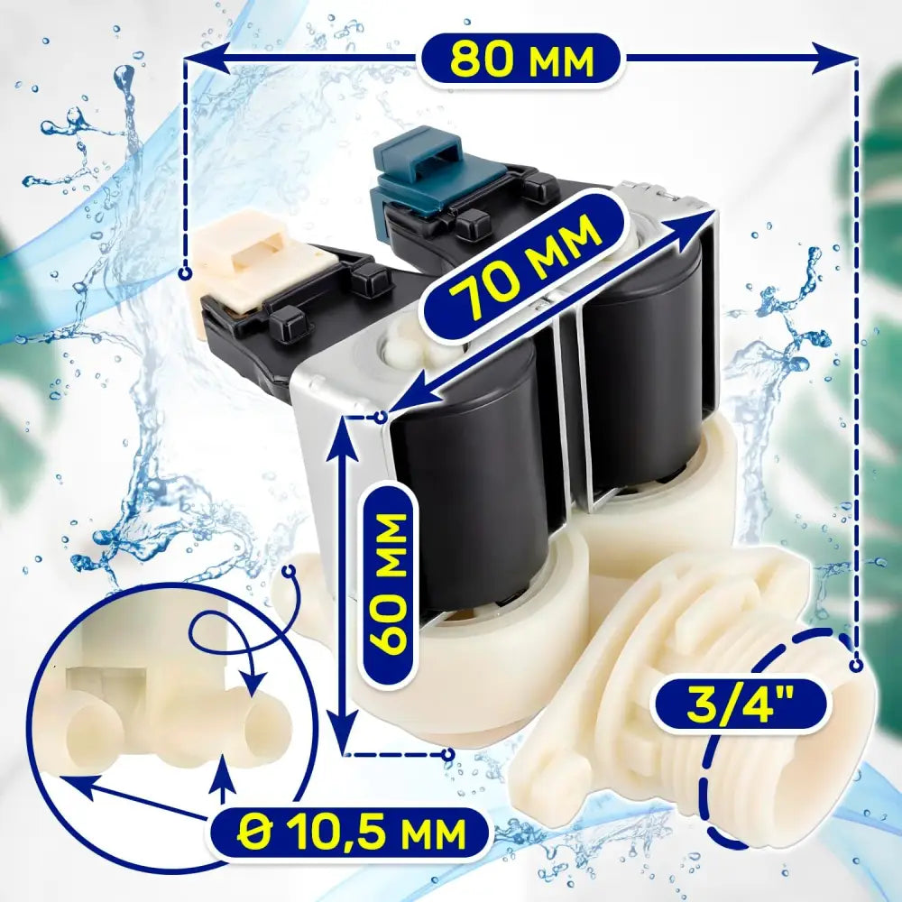 Washing Machine Inlet Valve 2 Outlets 180° 41018989 for Candy for Hoover