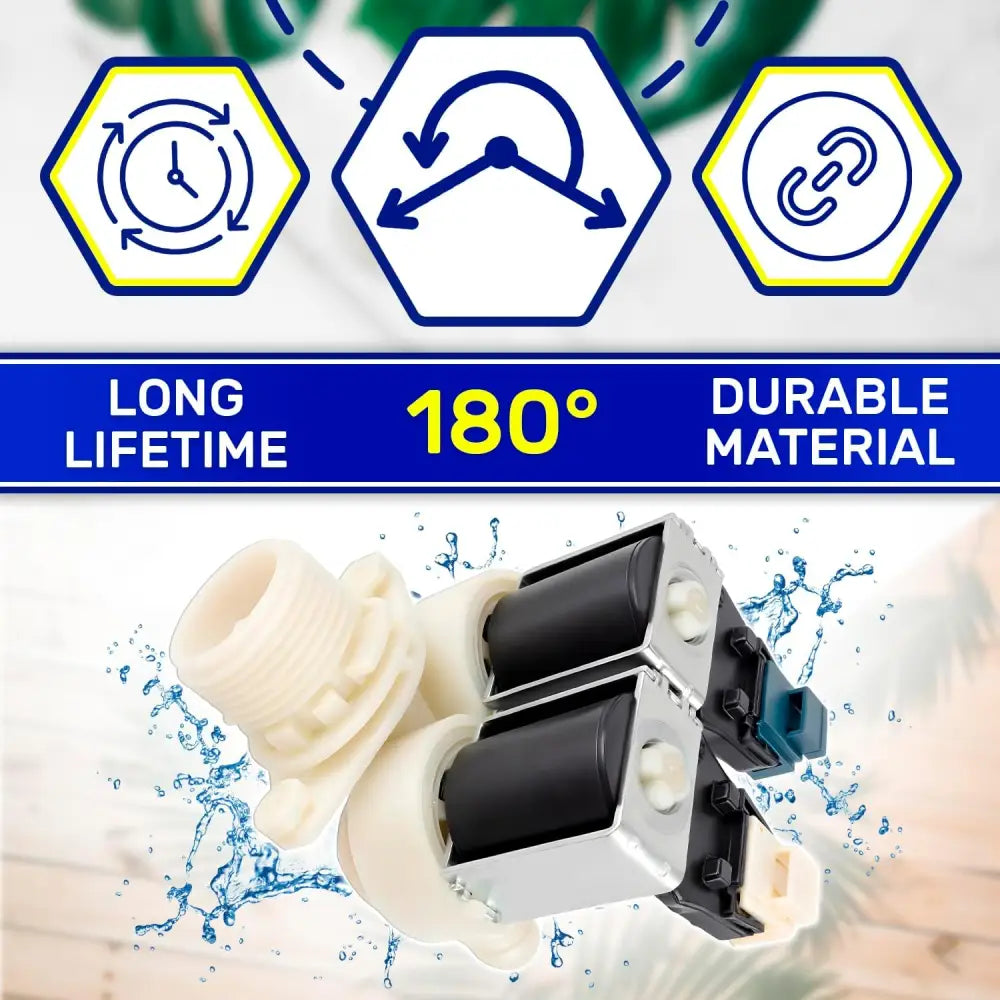 Washing Machine Inlet Valve 2 Outlets 180° 41018989 for Candy for Hoover